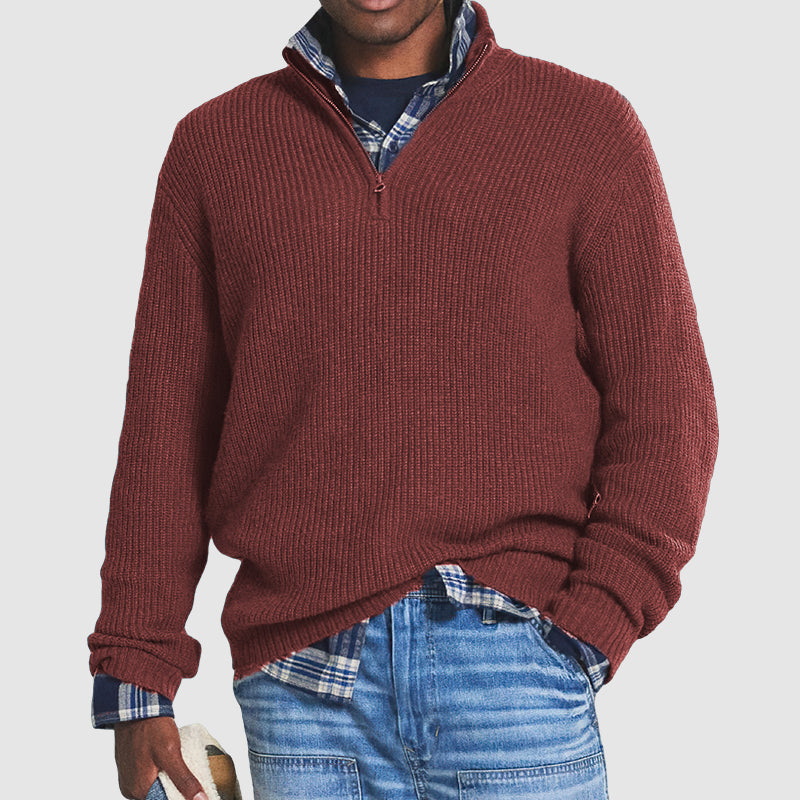 Luca | Men's Pullover with Zipper Warmth and Cozy - Zenovich