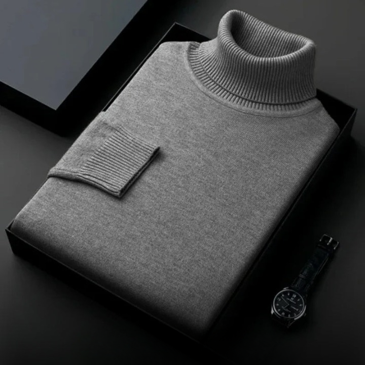David | Men's Cashmere Turtleneck Sweater with Elegant Design - Zenovich