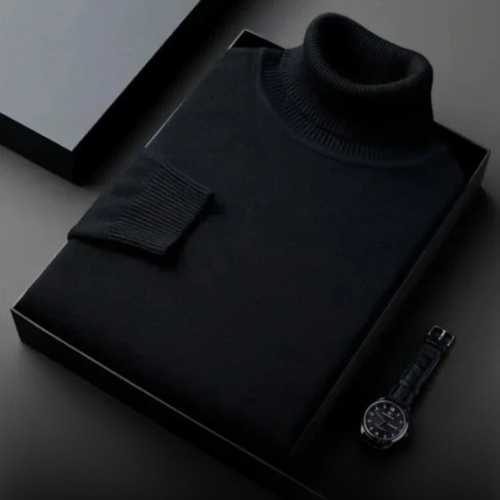 David | Men's Cashmere Turtleneck Sweater with Elegant Design - Zenovich