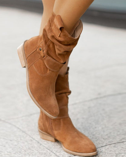 Julia | Women's Low Heel Ankle Boots With Zipper Closure and Classic Design - Zenovich