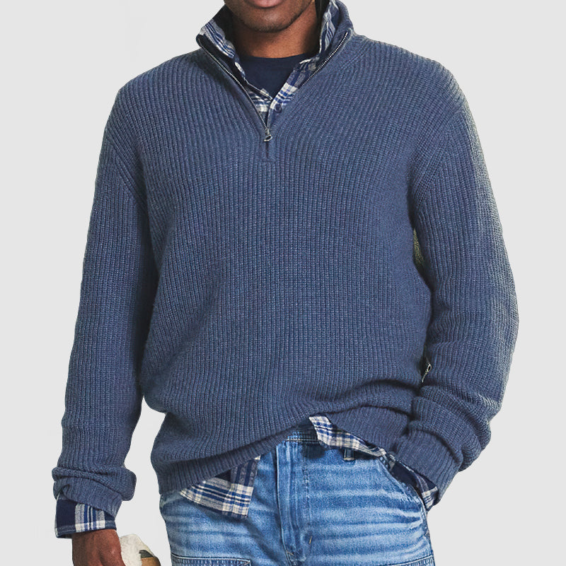 Luca | Men's Pullover with Zipper Warmth and Cozy - Zenovich