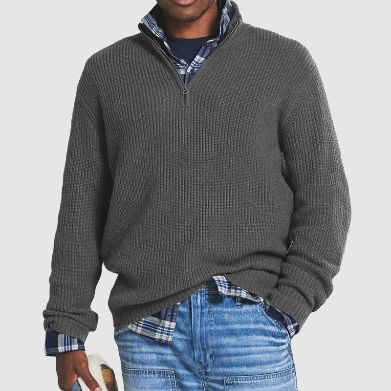 Luca | Men's Pullover with Zipper Warmth and Cozy - Zenovich